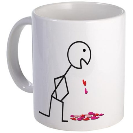 anti valentine's day gift puke mug